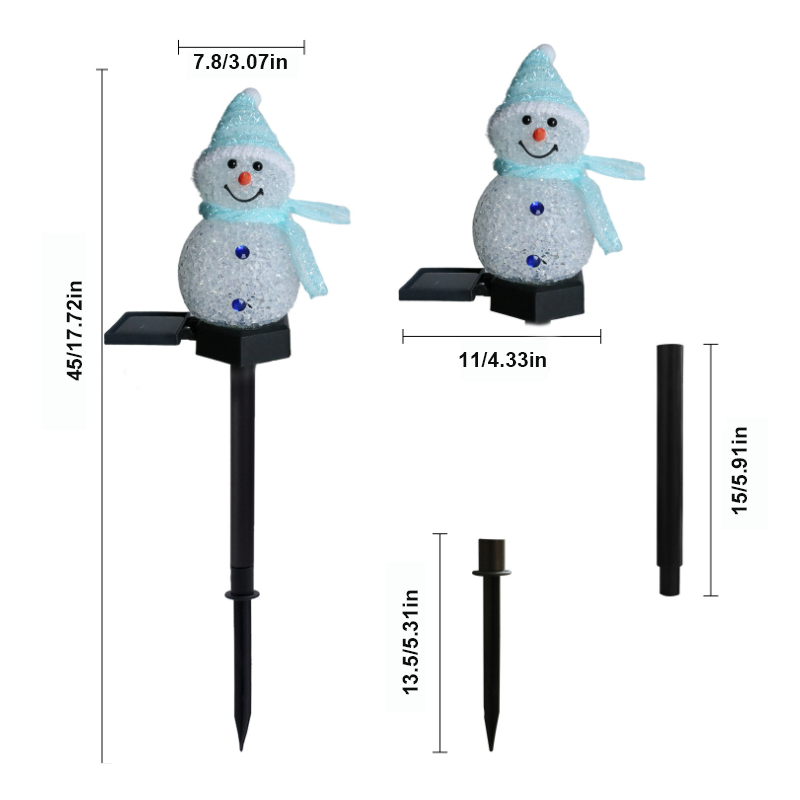 Vanntett Solar Snowman lampe