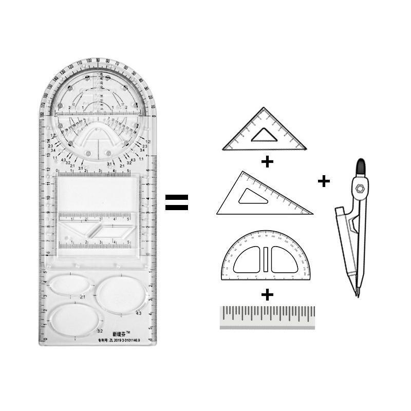 Multifunksjonell geometrisk linjal