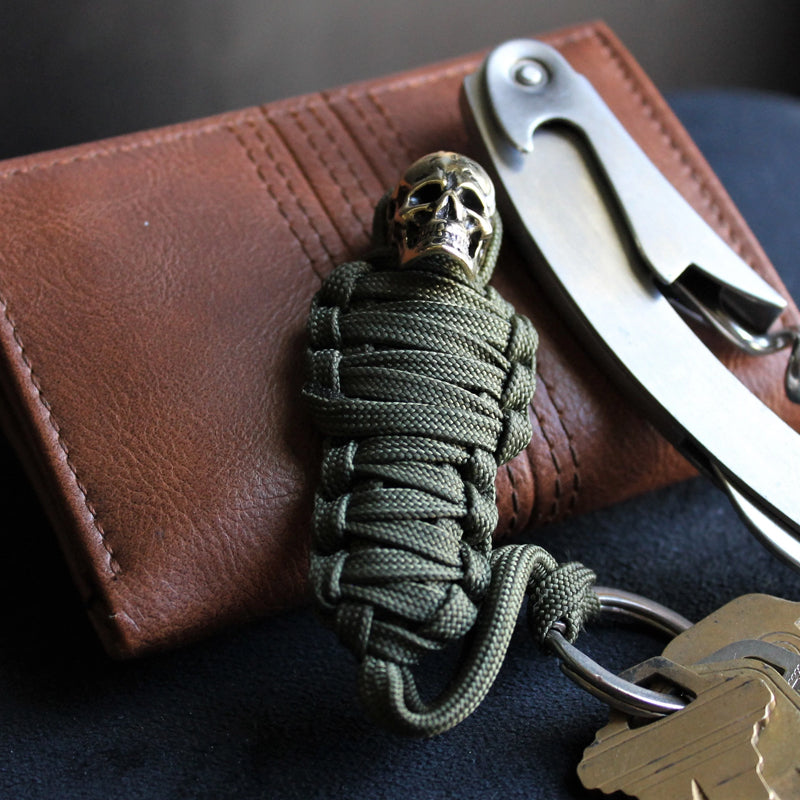 Paracord nøkkelring Mummy Messing Skull