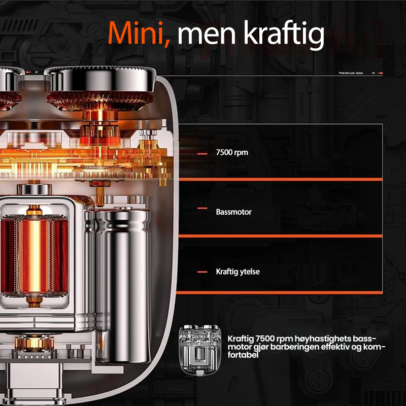 Oppladbar vanntett kompakt elektrisk barberhøvel