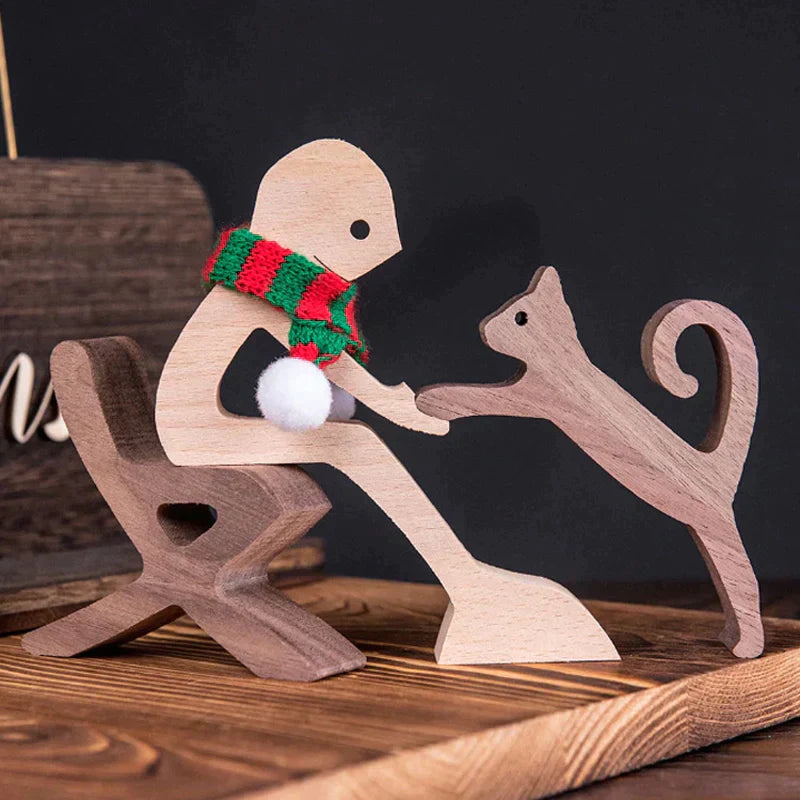 Pet Lover - Wood Sculpture Table Ornaments