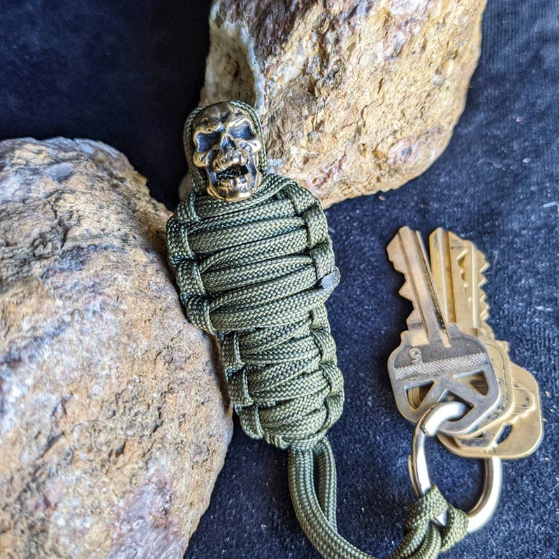 Paracord nøkkelring Mummy Messing Skull