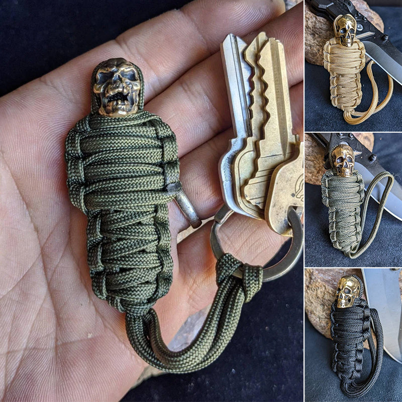 Paracord nøkkelring Mummy Messing Skull